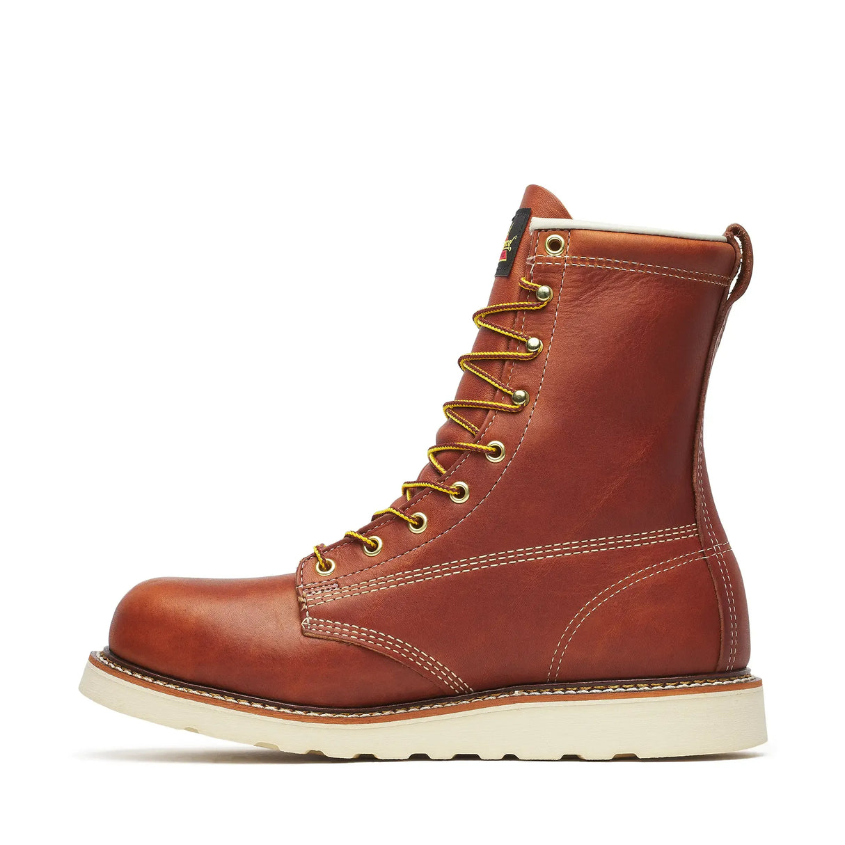 Thorogood American Heritage 8" Steel-Toe Plain Toe Boot Maxwear Wedge Tobacco Inner Side View