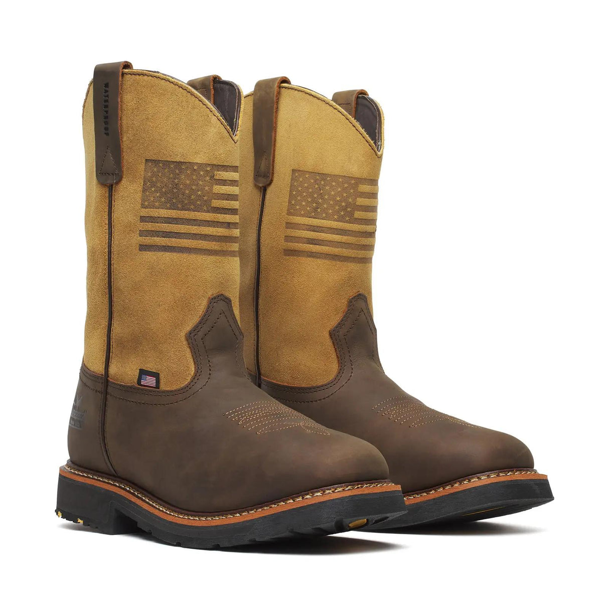 Thorogood Western 11" Waterproof Wellington Square-Toe Boot Crazy Horse/Tan Medial View