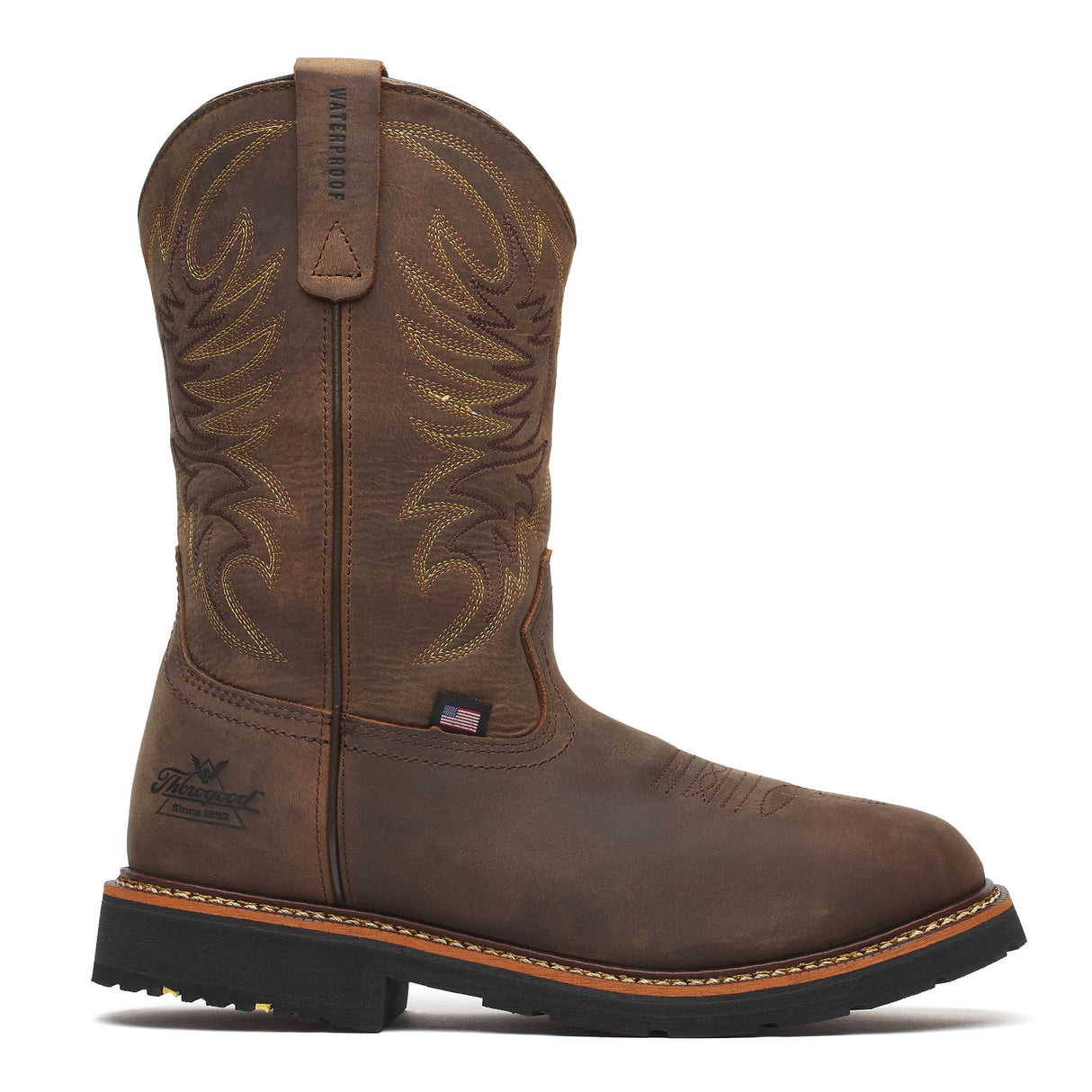 Thorogood Western 11" Comp-Toe Waterproof Square-Toe Boot Crazy Horse side view