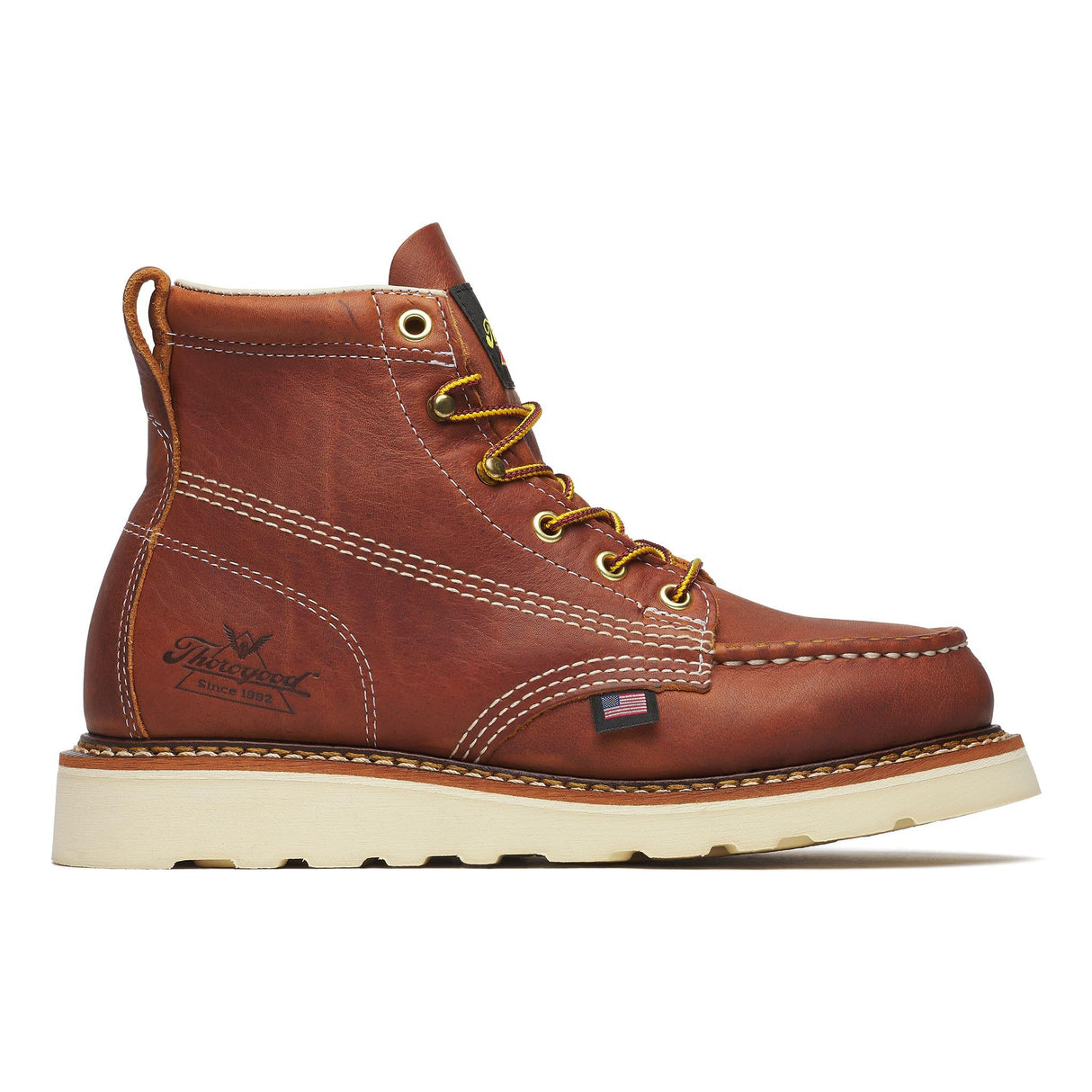 Thorogood Women's American Heritage 6 Tobacco Moc Toe Maxwear Wedge side view