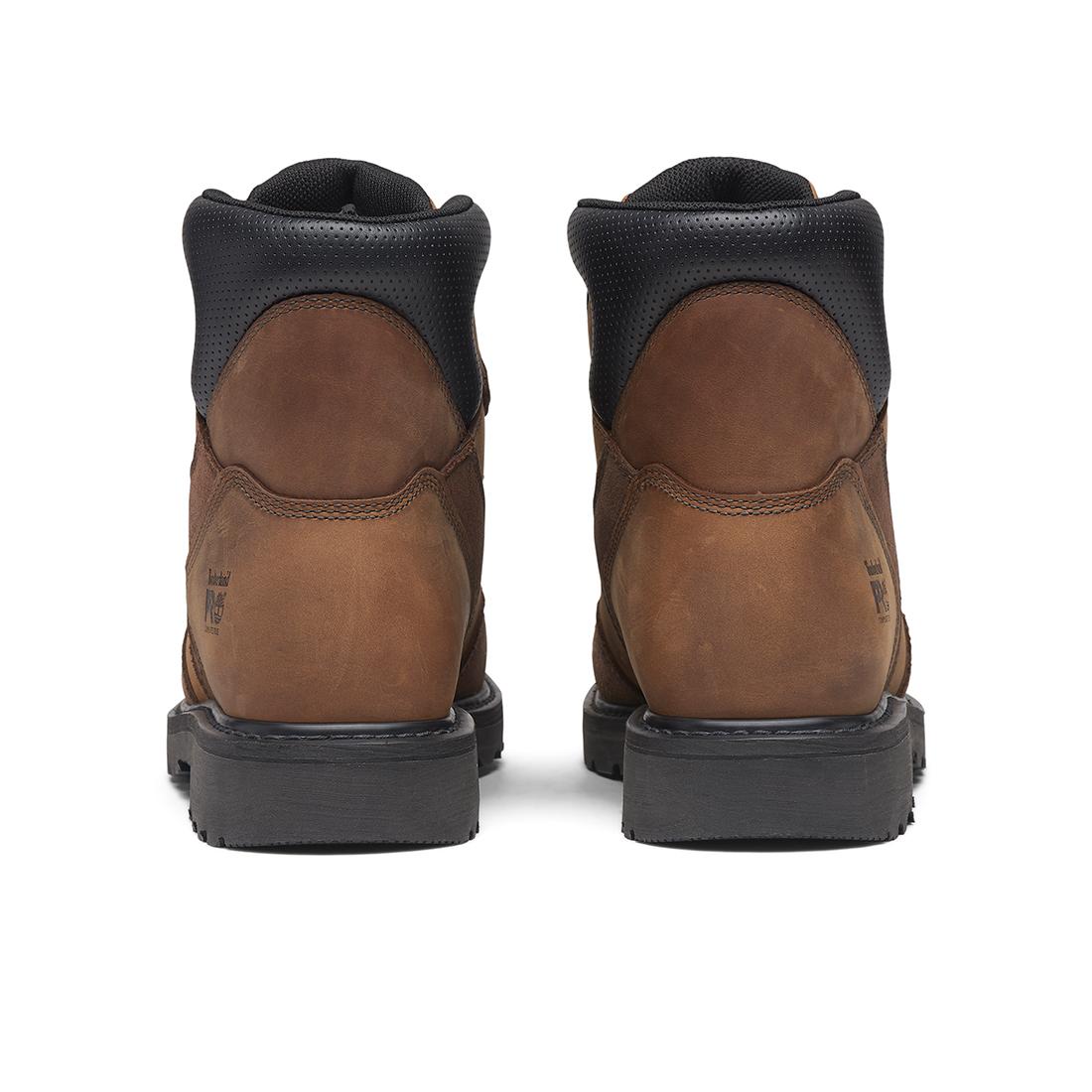 Timberland Pro Women's Ambridge Emg 6-Inch Composite-Toe Work Boot Full Grain Brown Heel-Back View