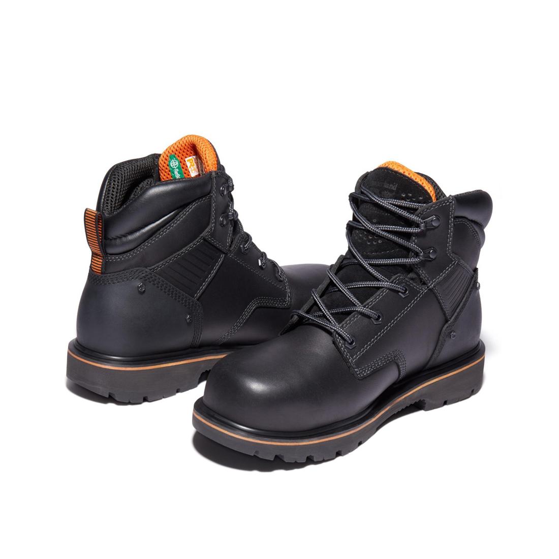 Timberland Pro Ballast 6 Inch Composite-Toe Work Boot Black Heel-Back View