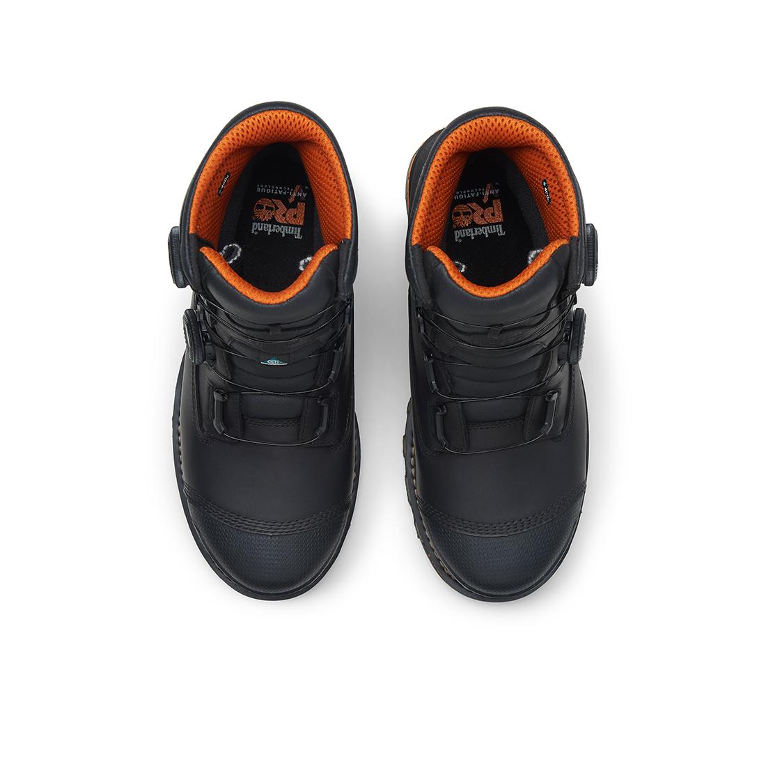 Timberland Pro Boondock 8-Inch Waterproof Composite-Toe Work Boot Boa Fp Csa 400G Full Grain Black Front-upper View