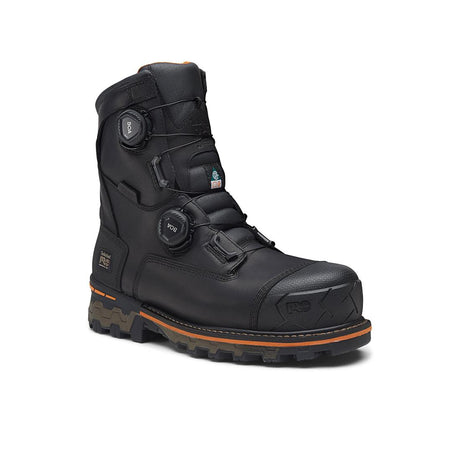 Timberland Pro Boondock 8-Inch Waterproof Composite-Toe Work Boot Boa Fp Csa 400G Full Grain Black Medial View