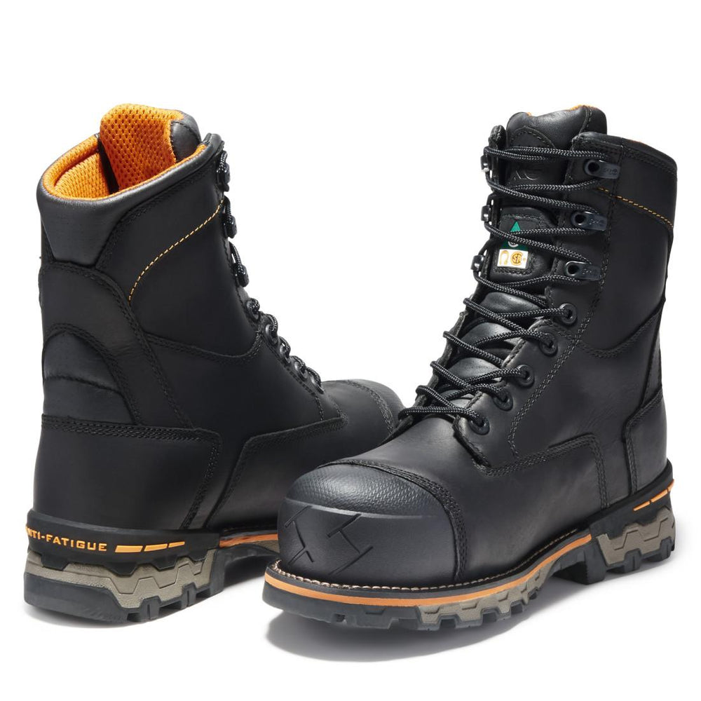 Timberland Pro Boondock Waterproof Steel Toe 200g Insulated Work Boots – Black Heel-Back View
