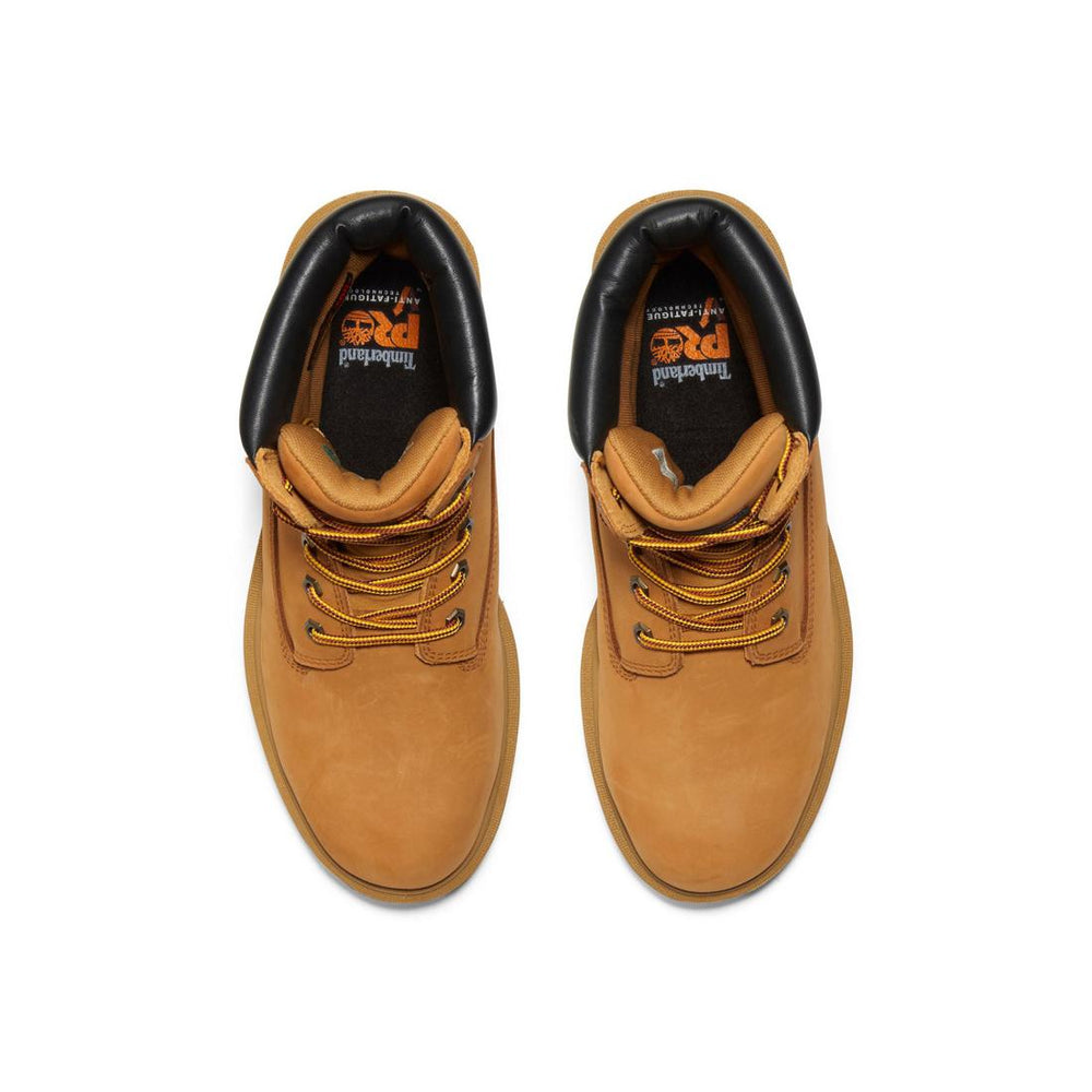 Timberland Pro Direct Attach 8 Inch Steel-Toe Waterproof Work Boot Wheat Front-upper View