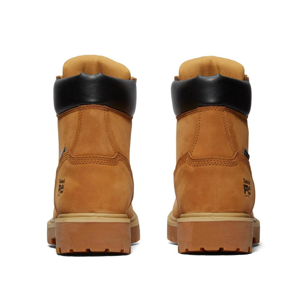 Timberland Pro Direct Attach 6 Inch Soft-Toe Waterproof Ins 200G Boot Wheat Heel-Back View