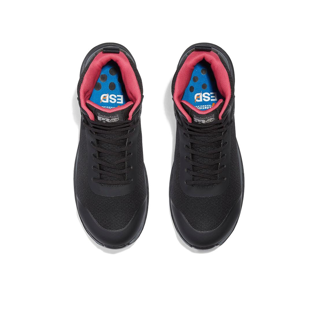 Timberland Pro Women’s Drivetrain Nano-Toe Work Boot Sd35 Mid Black/Grey Front-upper View