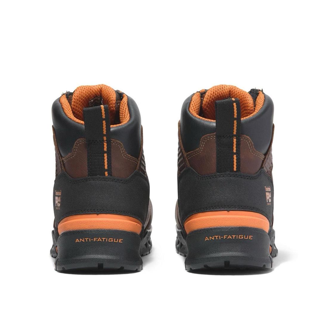 Timberland Pro Endurance Ev 6 Inch Composite-Toe Work Boot Brown Heel-Back View