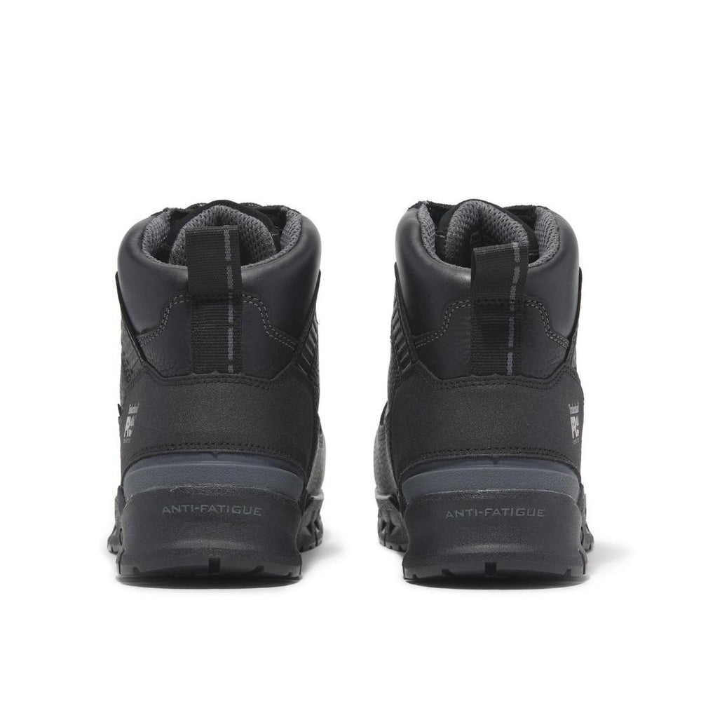 Timberland Pro Endurance Ev 6 Inch Composite-Toe Waterproof Work Boot Black Heel-Back View