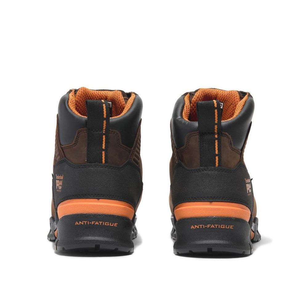 Timberland Pro Endurance Ev 6 Inch Composite-Toe Waterproof Work Boot Brown Heel-Back View