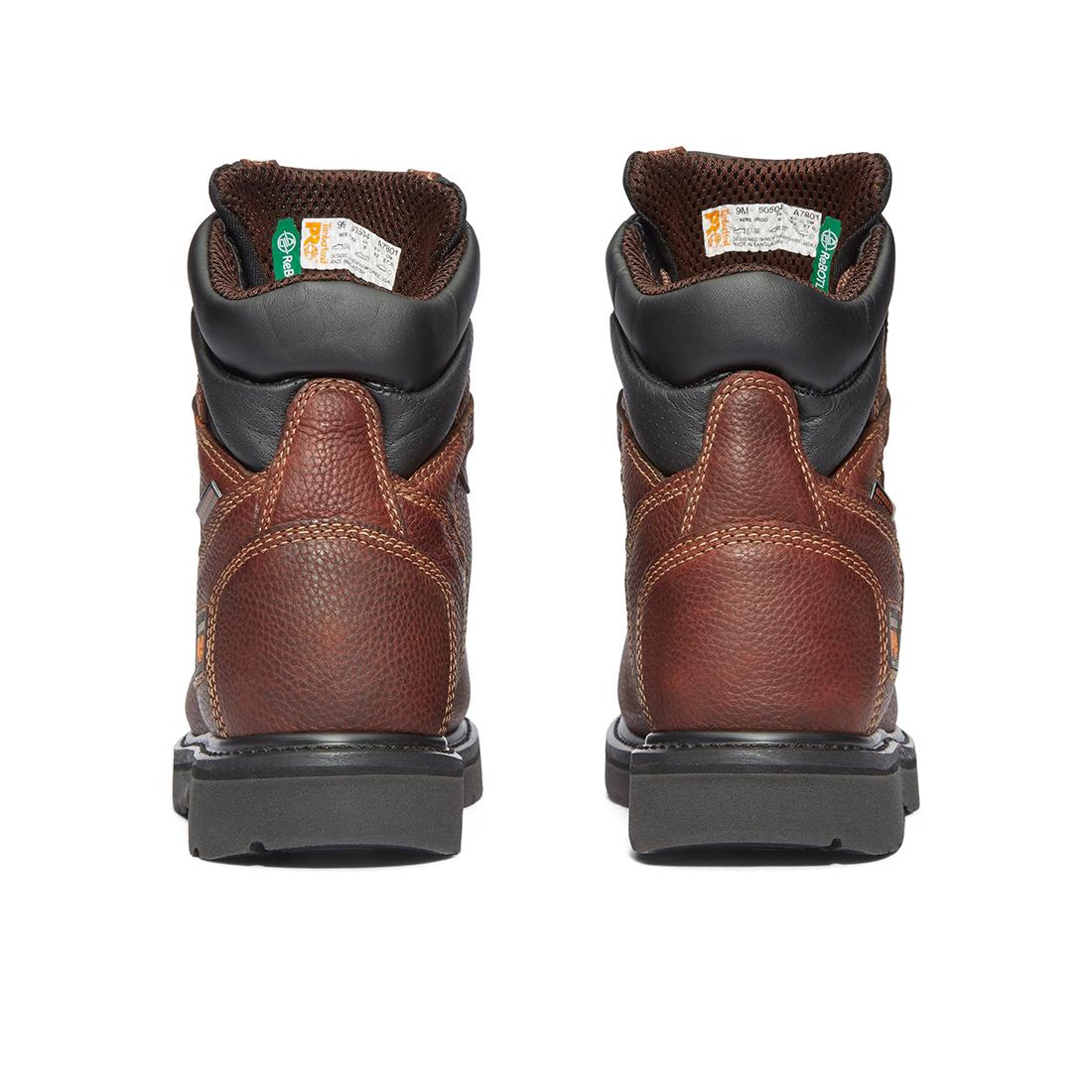 Timberland Pro Flexshield Img 6-Inch Steel-Toe Work Boot Brown Heel-Back View