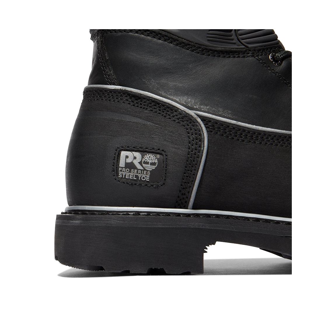 Timberland Pro Gravel Pit Img 10-Inch Waterproof Met Guard Steel-Toe Work Boot Sp Ins 400G Black Angled View