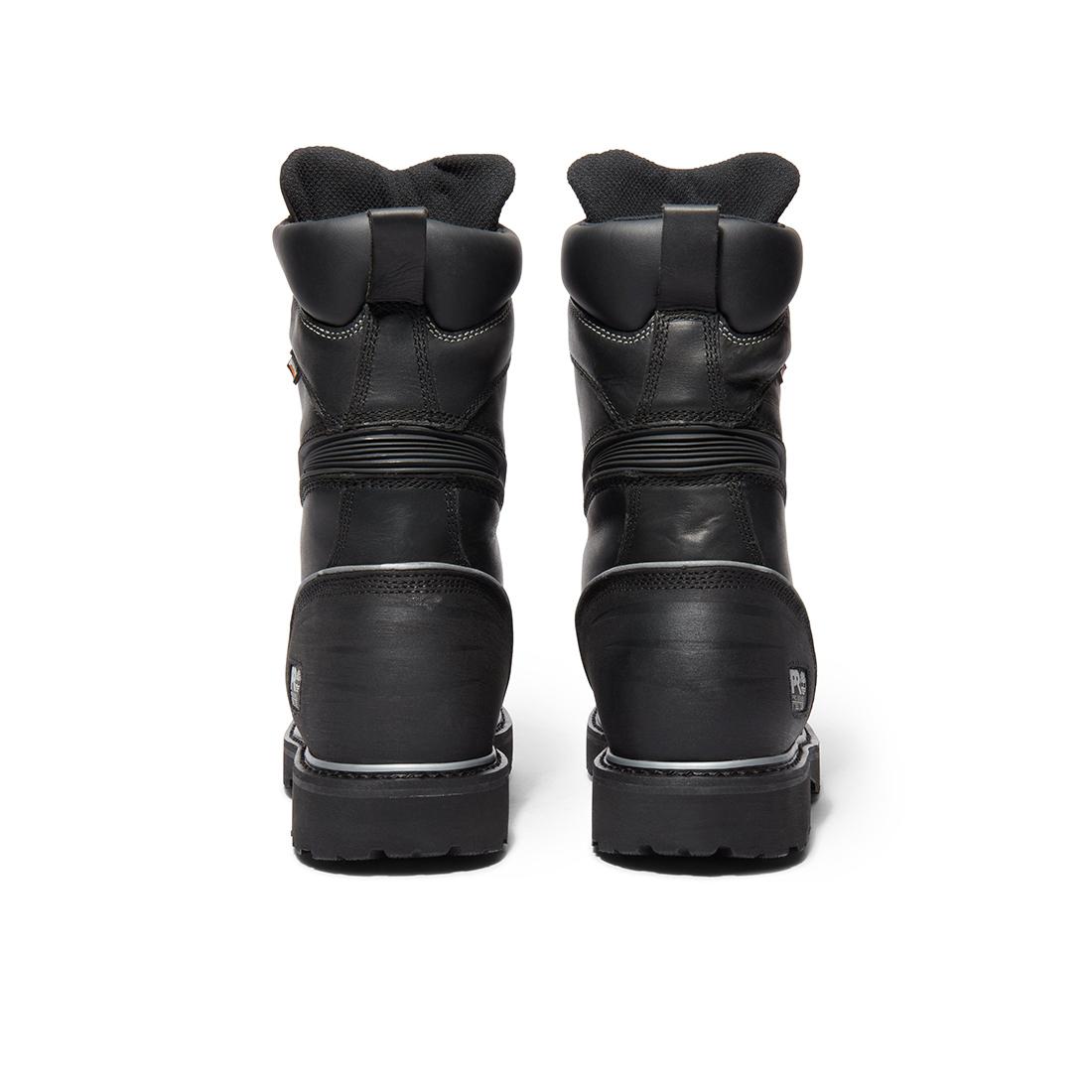 Timberland Pro Gravel Pit Img 10-Inch Waterproof Met Guard Steel-Toe Work Boot Sp Ins 400G Black Heel-Back View