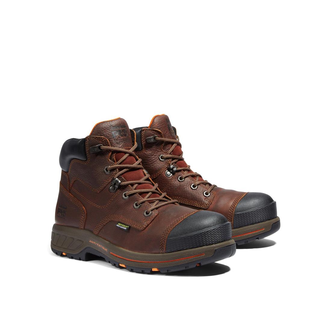 Timberland Pro Helix HD 6 Inch Composite Toe Met Guard Work Boot Brown Angled View