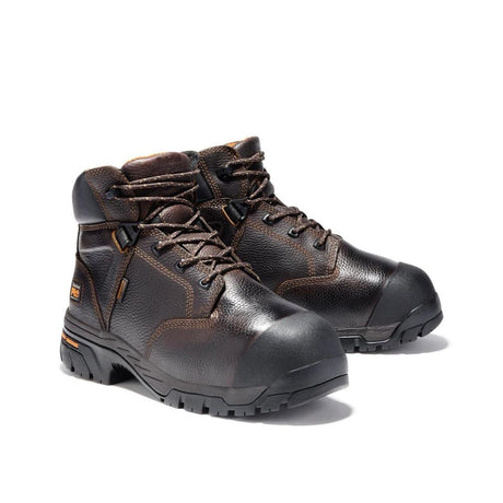 Timberland Pro Helix 6 Inch Composite-Toe Met Gaurd Work Boot Brown Angled View