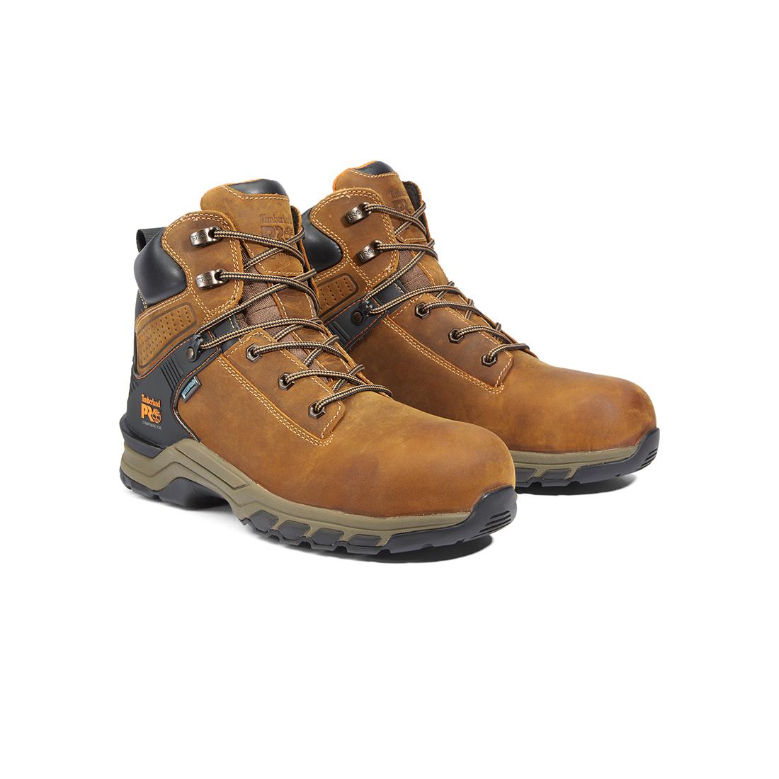 Timberland Pro Hypercharge 6-Inch Waterproof Nano-Toe Work Boot Brown Detail View