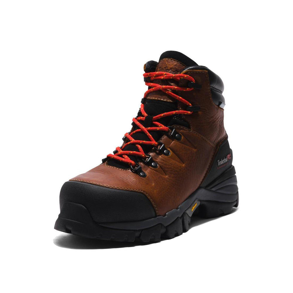 Timberland Pro Heritage Hyperion 6 Inch Composite-Toe Waterproof Work Boot Brown Detail View