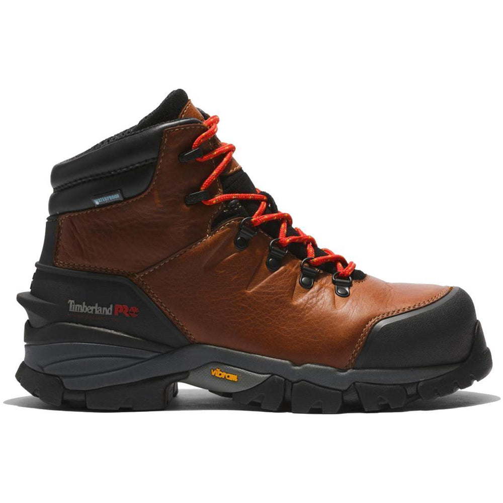 Timberland Pro Heritage Hyperion 6 Inch Composite-Toe Waterproof Work Boot Brown Profile View