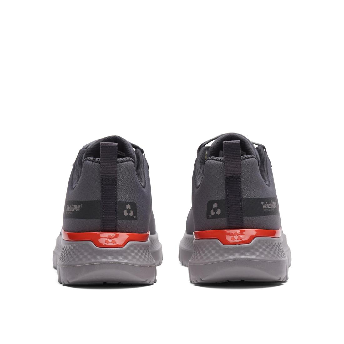 Timberland Pro Intercept Steel-Toe Oxford Work Shoe Grey Heel-Back View