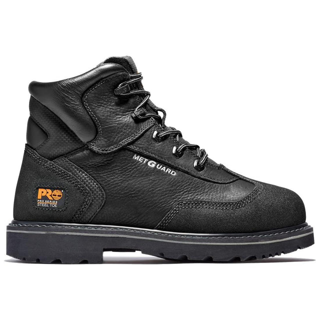 Timberland Pro Internal Met Guard 6 Inch Steel-Toe Work Boot Black Profile View