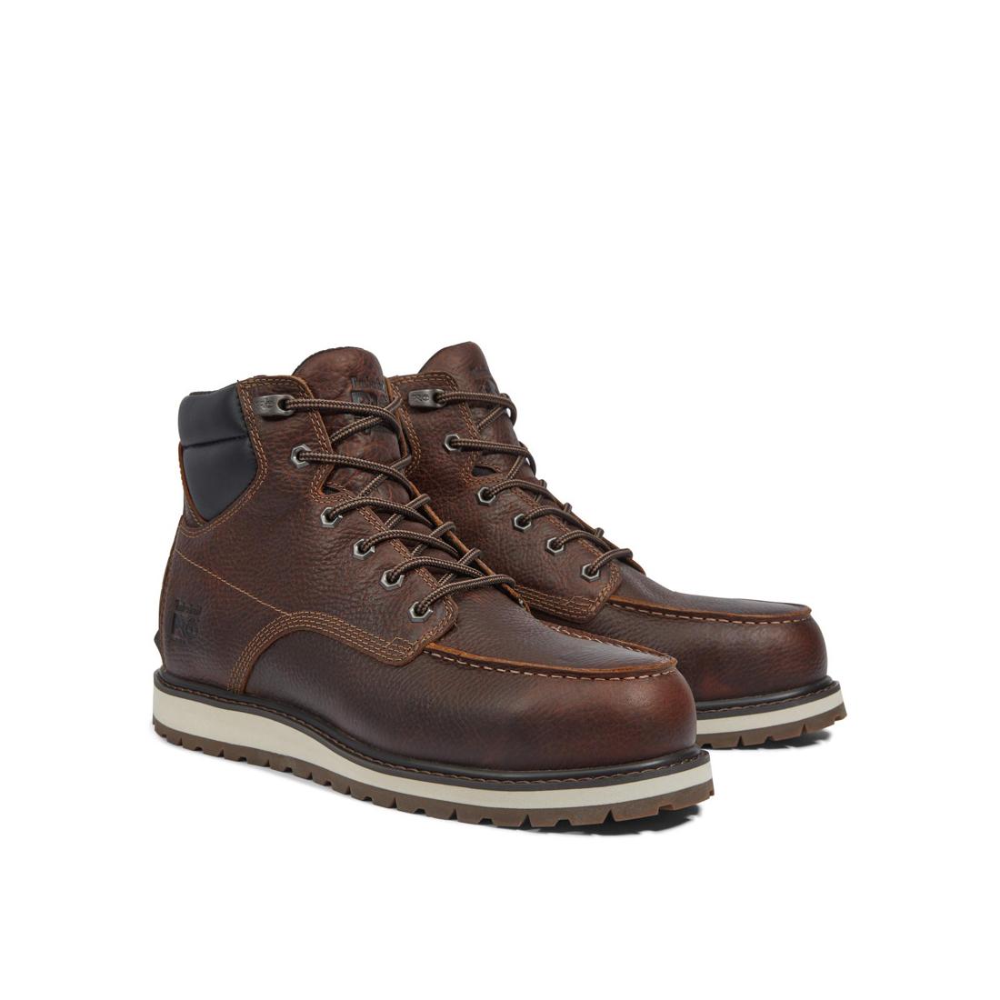 Timberland Pro Irvine 6 Inch Alloy-Toe Work Boot Brown Angled View