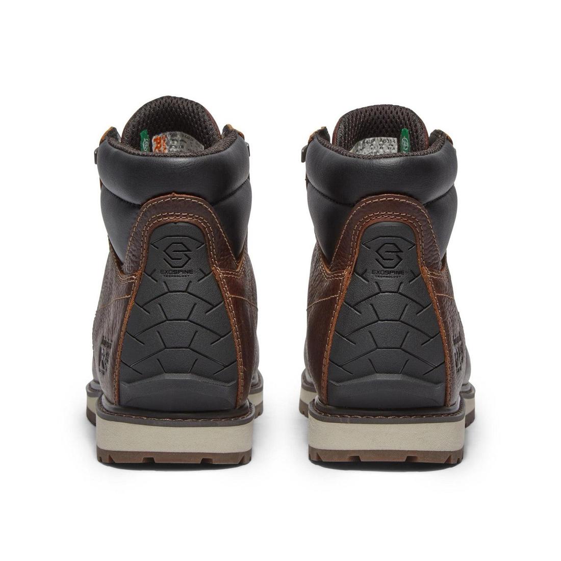 Timberland Pro Irvine 6 Inch Alloy-Toe Work Boot Brown Heel-Back View