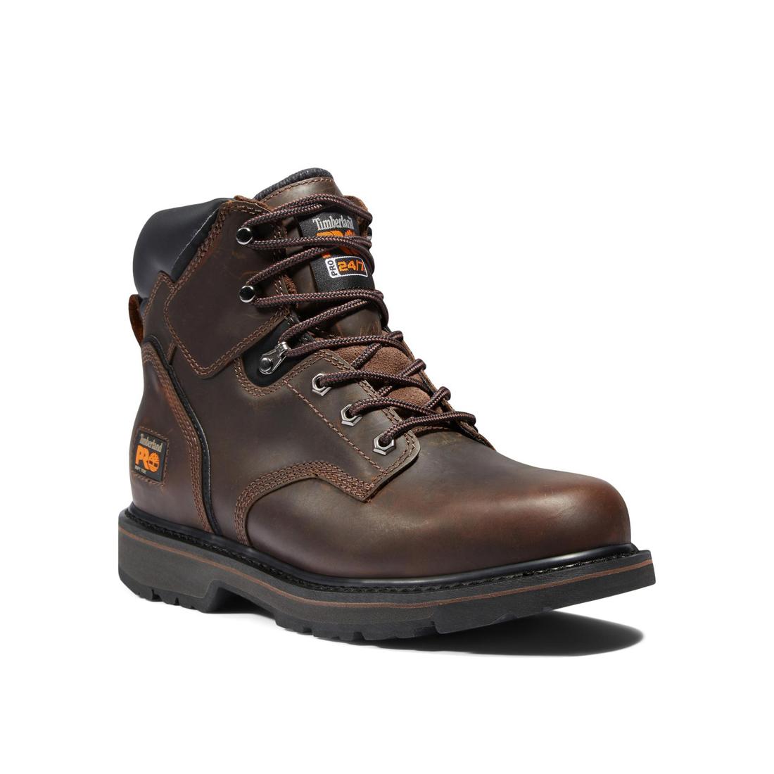 Timberland Pro Pit Boss 6 Inch Soft-Toe Boot Brown Medial View