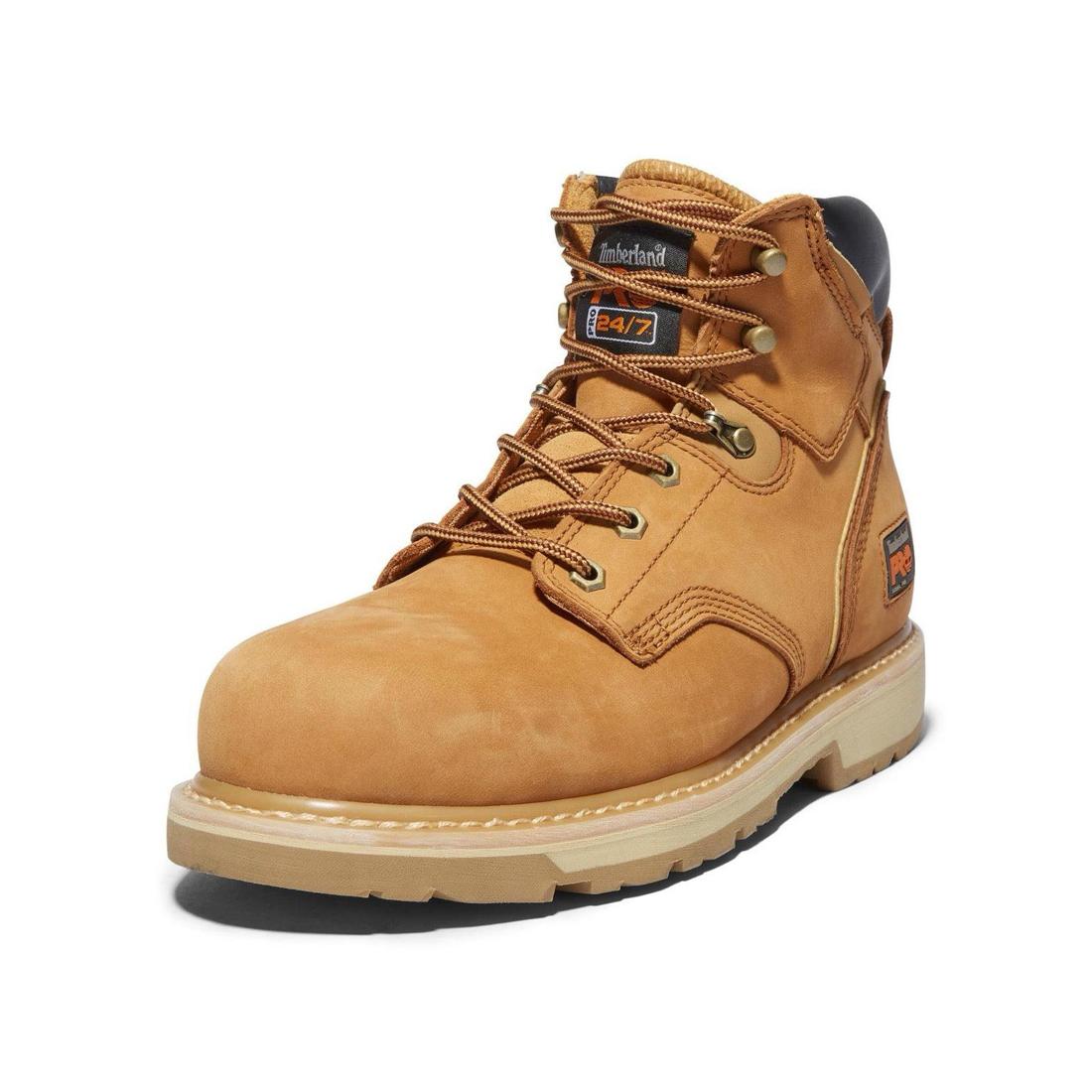 Timberland Pro Pit Boss 6 Inch Steel-Toe Work Boot Wheat Detail View