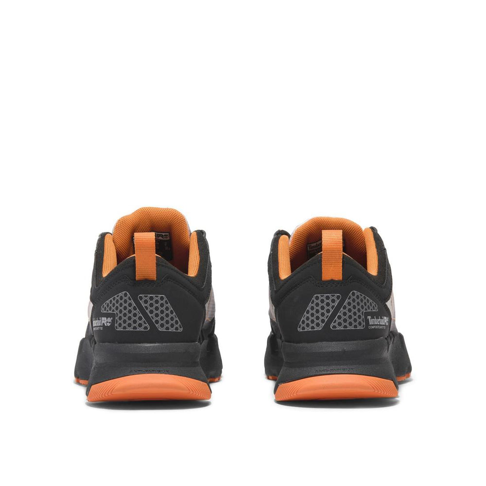 Timberland Pro Powertrain Ev Composite-Toe Work Shoe Gray Heel-Back View