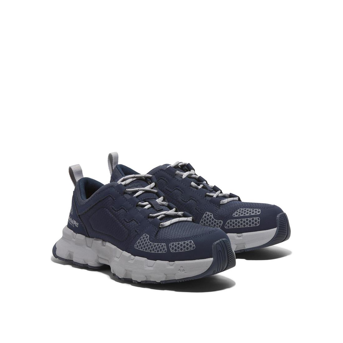 Timberland Pro Powertrain Ev Composite-Toe Work Shoe Blue Angled View