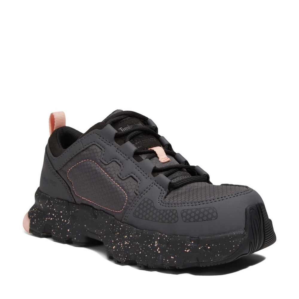 Timberland Pro Powertrain EV SD10 Women’s Comp-Toe Work Shoes – Grey And Pink Medial View