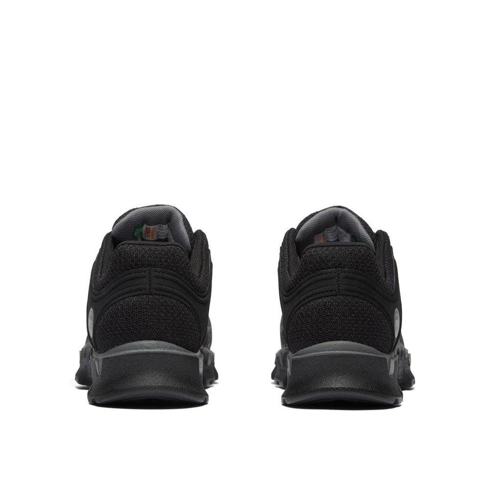 Timberland Pro Powertrain Sport Alloy-Toe Work Shoe Black/Grey Heel-Back View