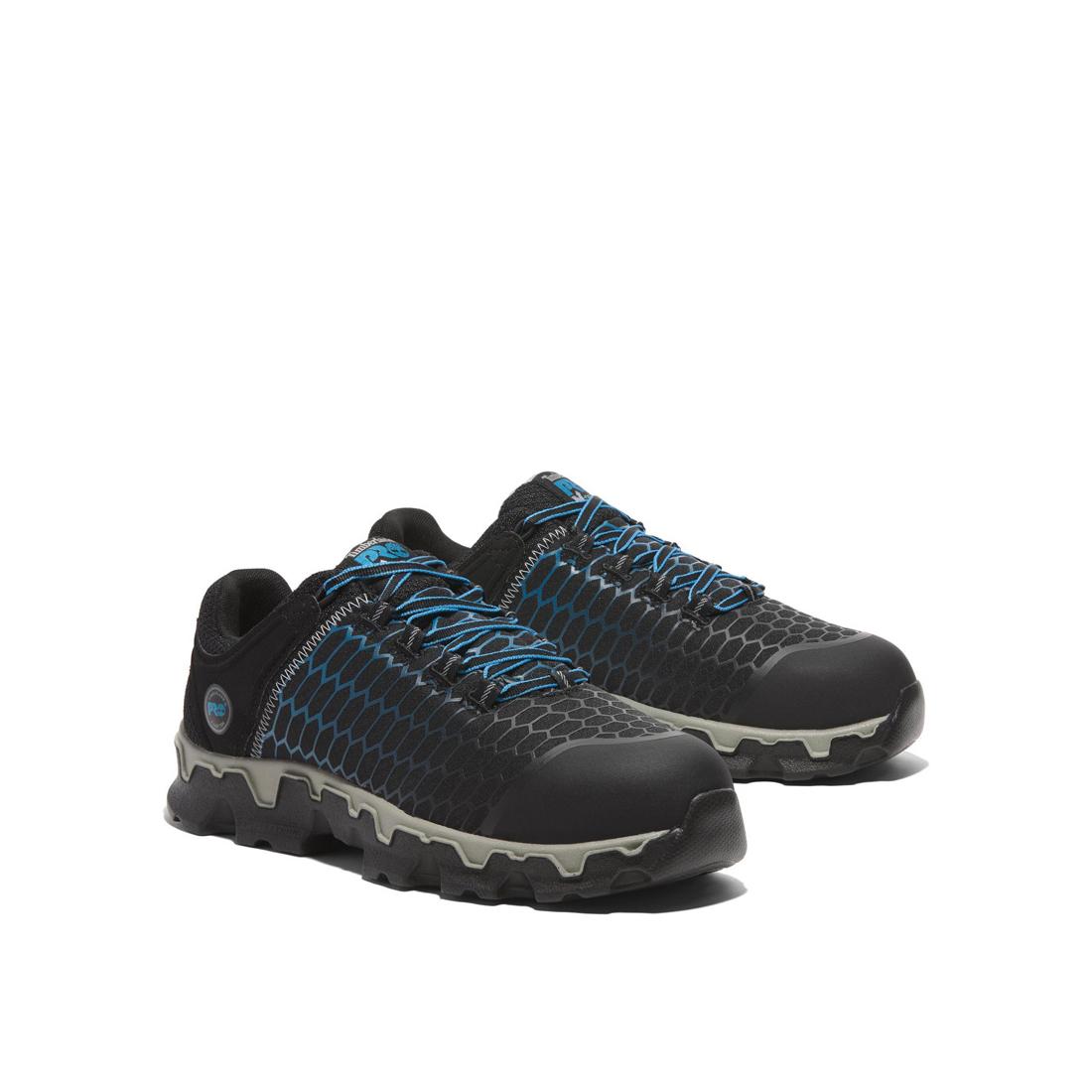 Timberland Pro Powertrain Sport Men's Alloy-Toe Work Shoe Blue Medial View