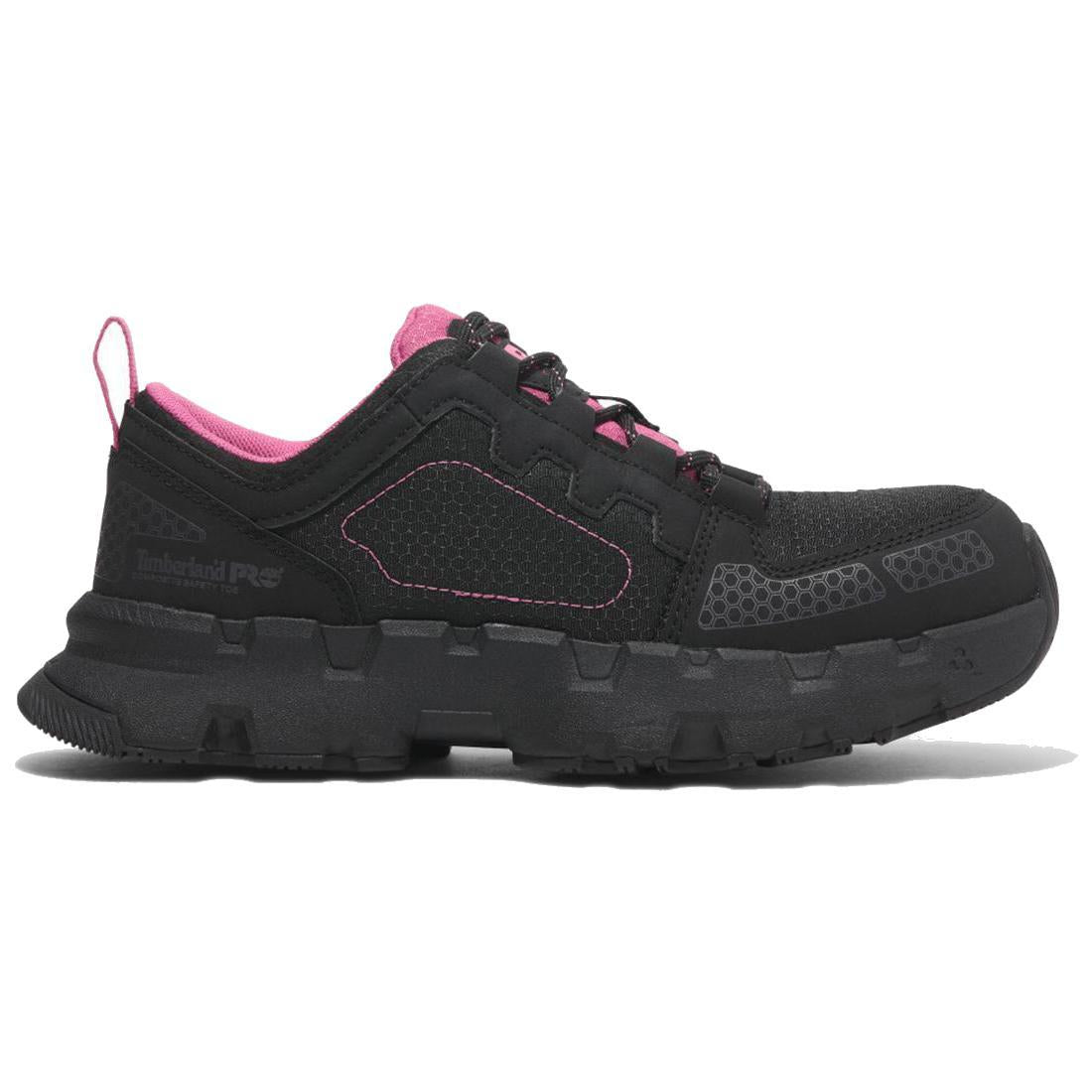 Timberland Pro Women's Powertrain Ev Composite-Toe Work Shoe Black Profile View