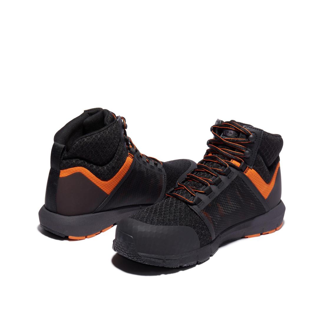 Timberland Pro Radius Composite-Toe Work Boot Black/Orange Heel-Back View