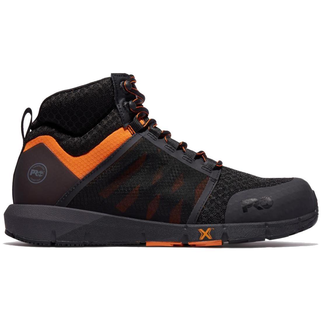 Timberland Pro Radius Composite-Toe Work Boot Black/Orange Profile View