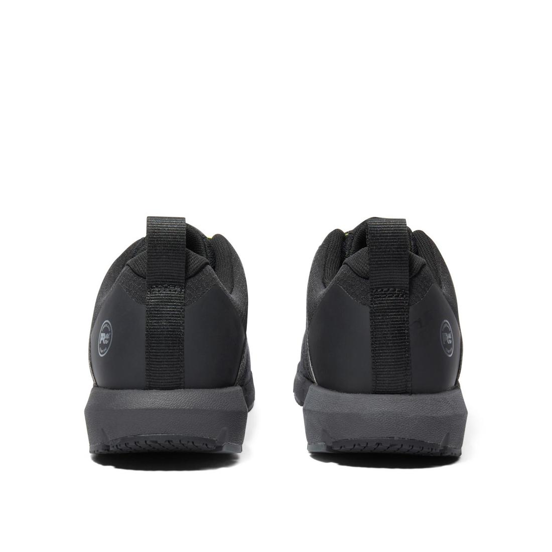 Timberland Pro Radius Composite-Toe Work Shoe Black/Yellow Heel-Back View