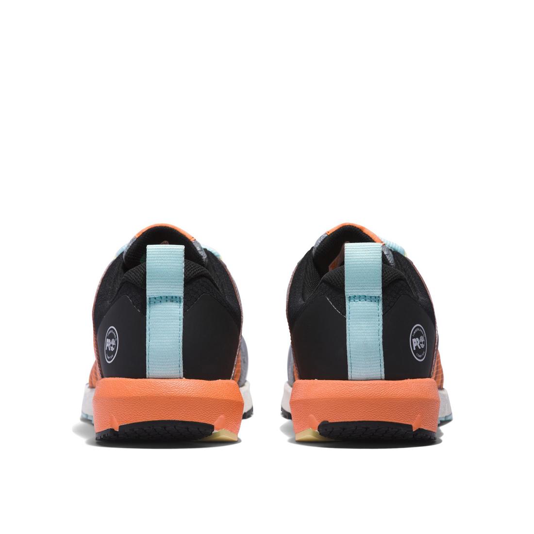 Timberland Pro Women's Radius Composite-Toe Work Shoe Grey/Orange Heel-Back View
