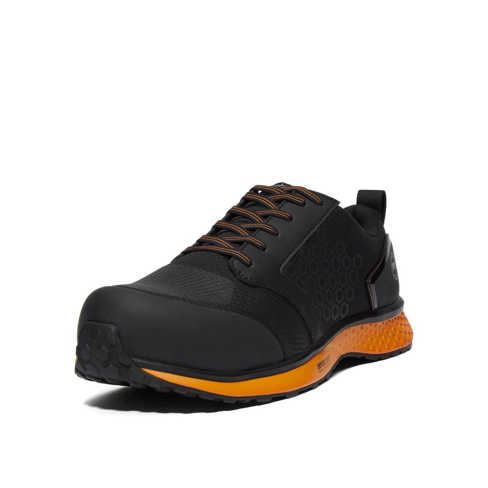 Timberland Pro Reaxion Composite-Toe Work Shoe Black\Orange Detail View