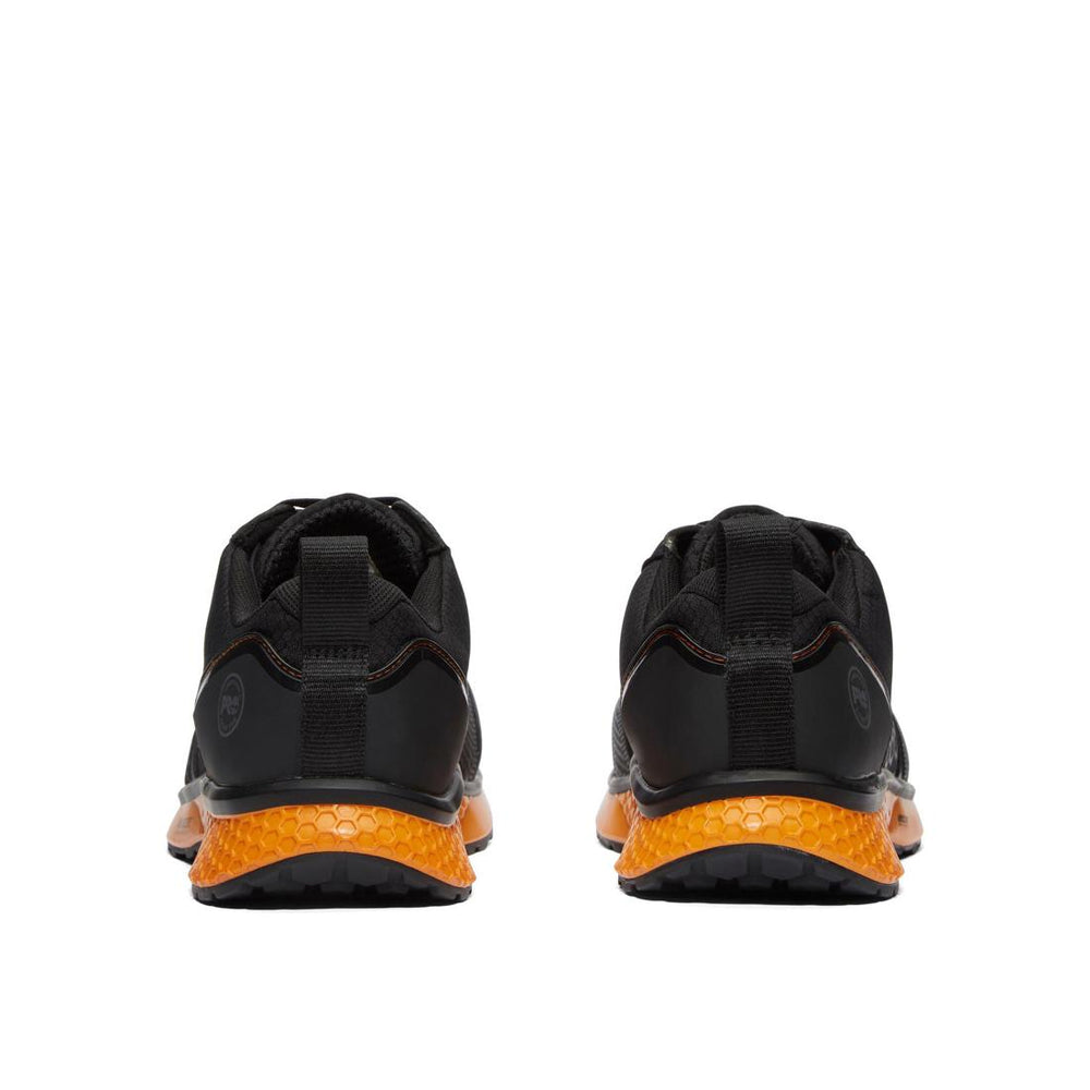 Timberland Pro Reaxion Composite-Toe Work Shoe Black\Orange Heel-Back View