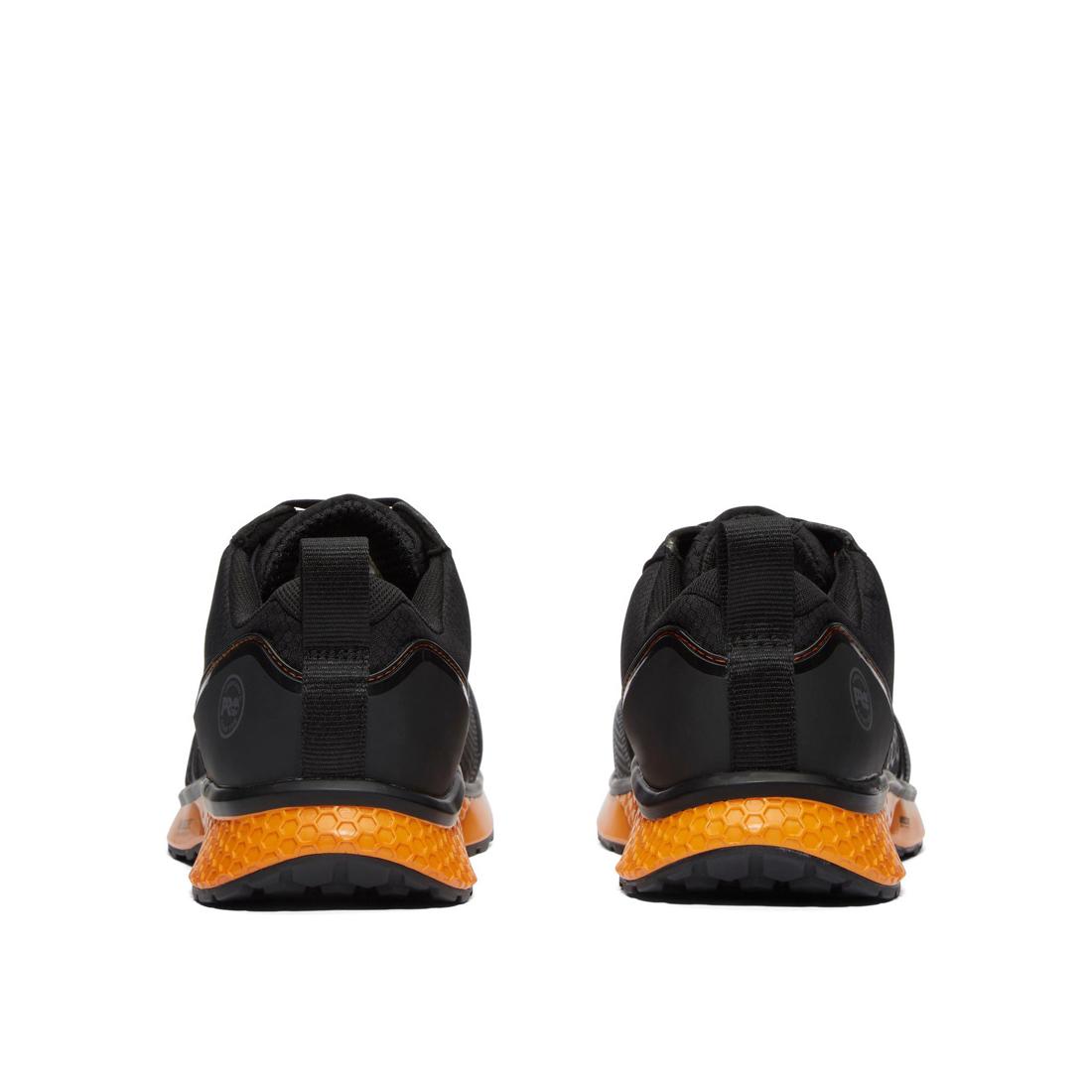 Timberland Pro Reaxion Composite-Toe Work Shoe Black\Orange Heel-Back View