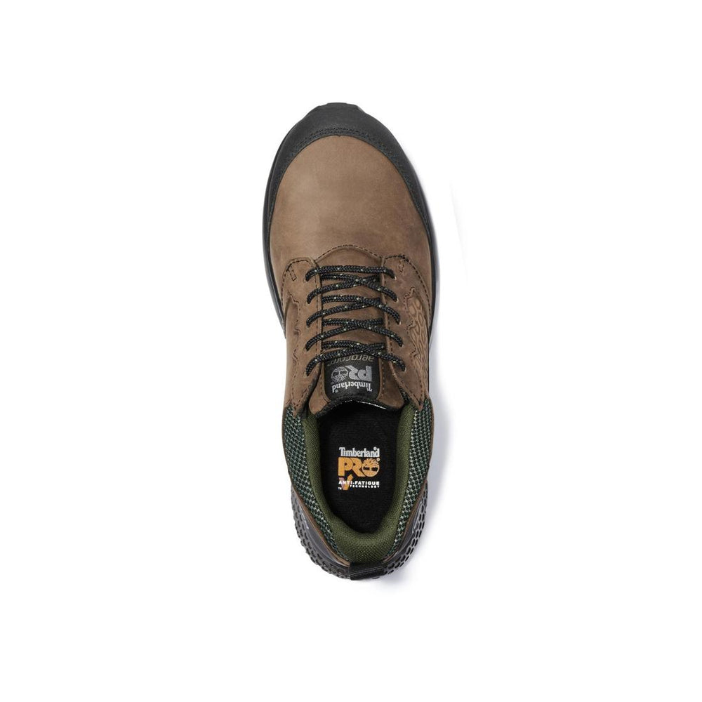 Timberland Pro Reaxion Composite-Toe Waterproof Work Shoe Brown Front-upper View