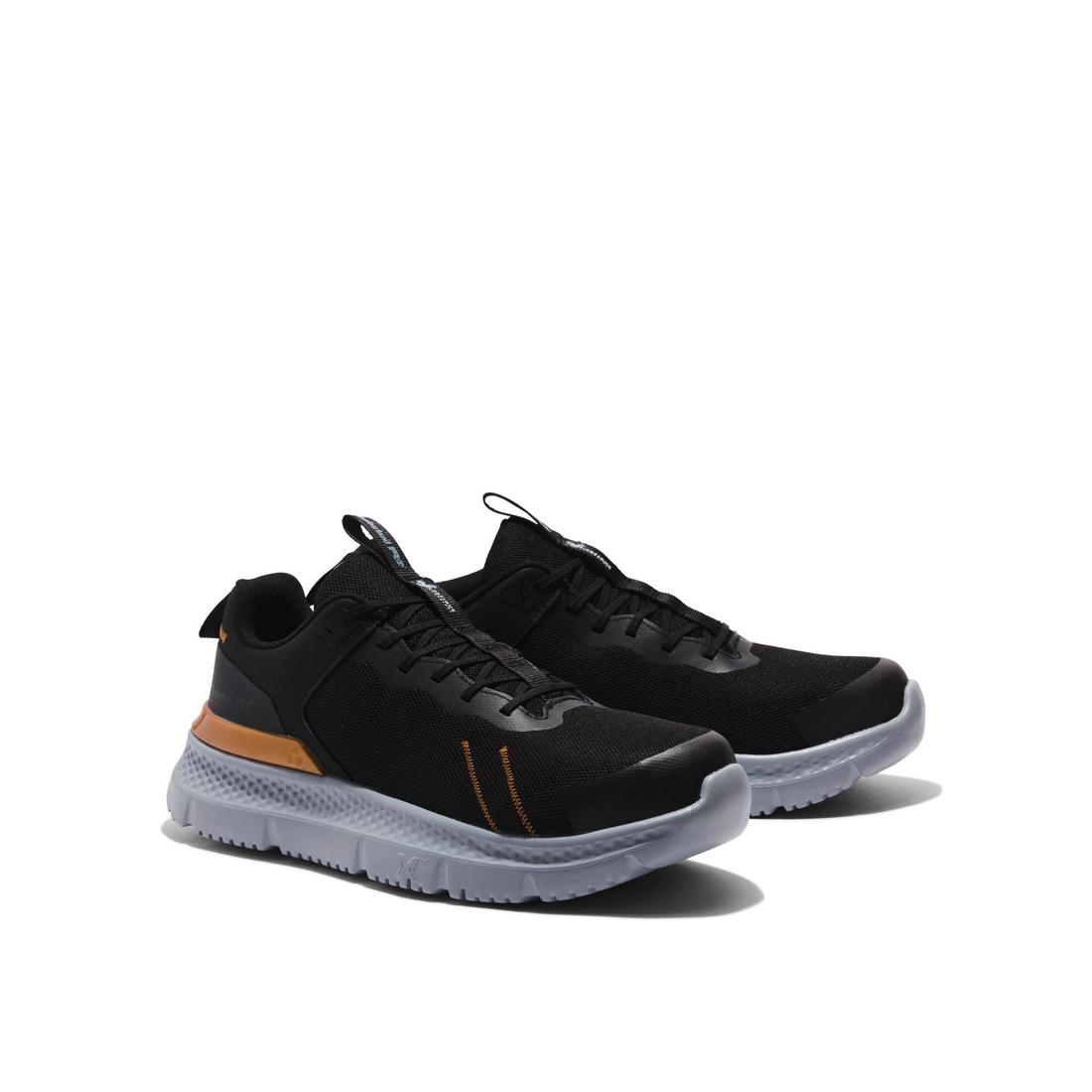 Timberland Pro Setra Composite-Toe Work Shoe Black/Grey Angled View