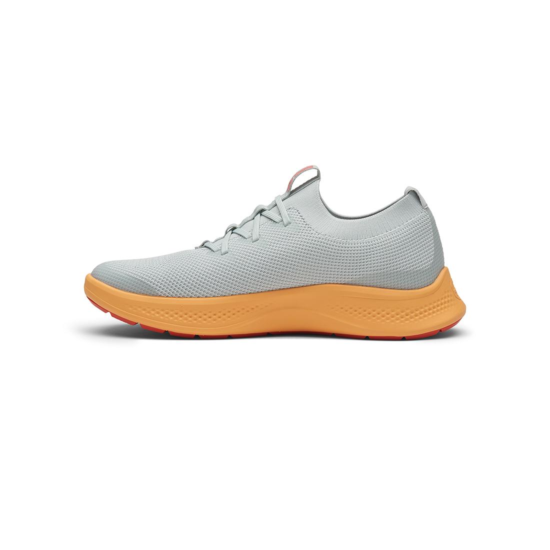 Timberland Pro Women's Solace Slipon Knit Work Shoe Grey/Orange Angled View