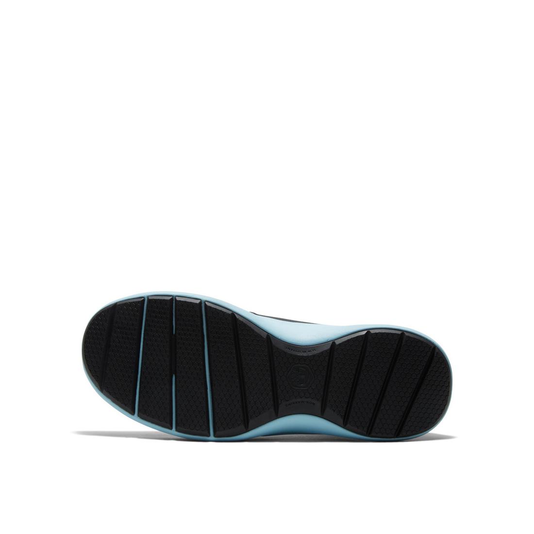 Timberland Pro Women's Solace Max Soft-Toe Slip-On Shoe Black/Blue Sole View