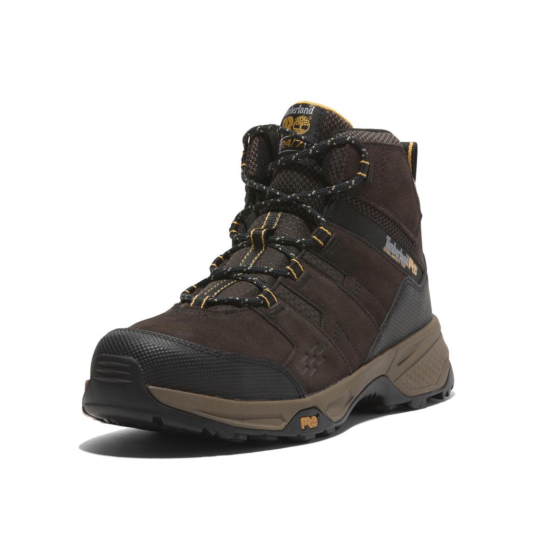Timberland Pro Switchback Lt 6 Inch SD10 Steel-Toe Work Boot Brown/Yellow Detail View