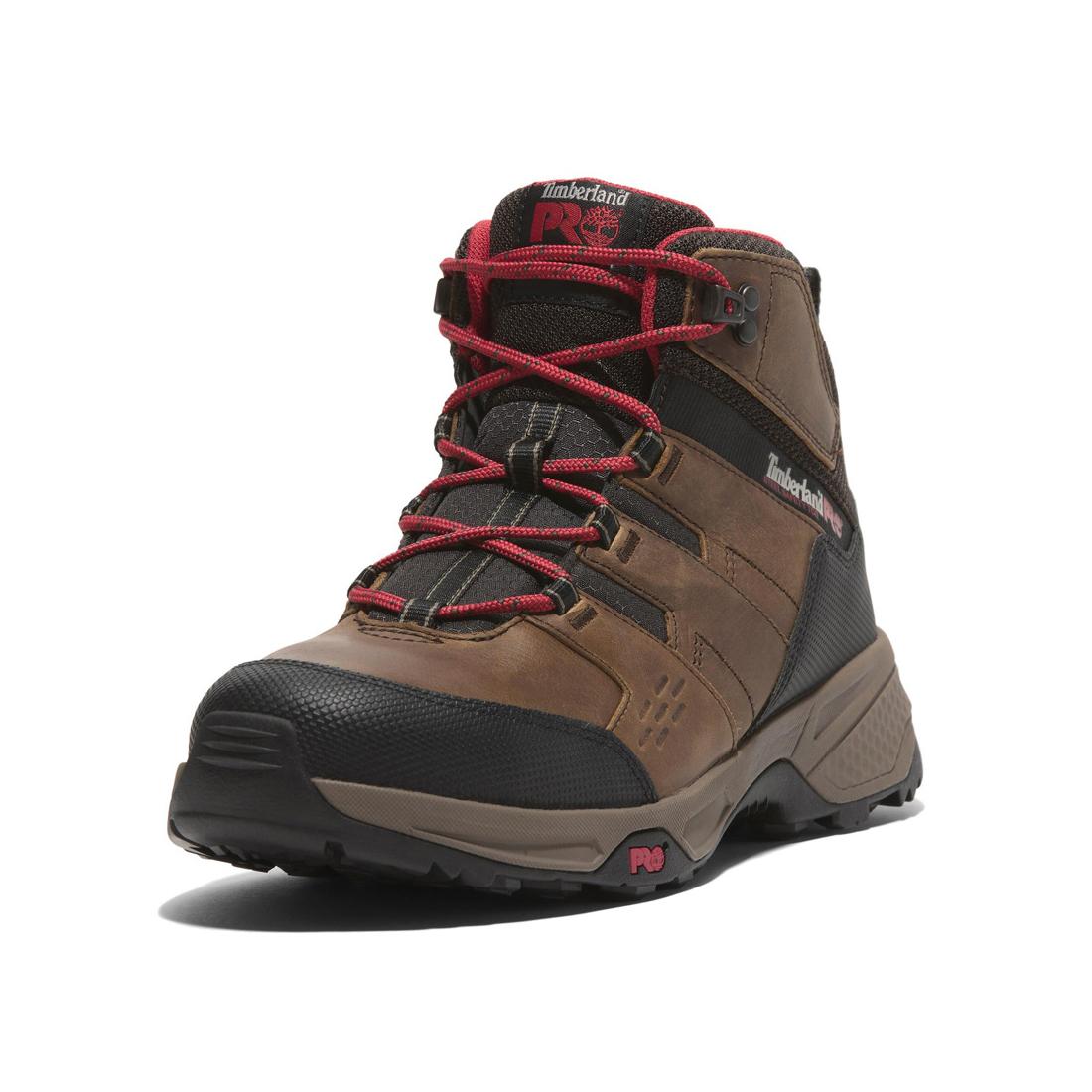Timberland Pro Switchback Lt 6 Inch Steel-Toe Work Boot Brown/Red Detail View
