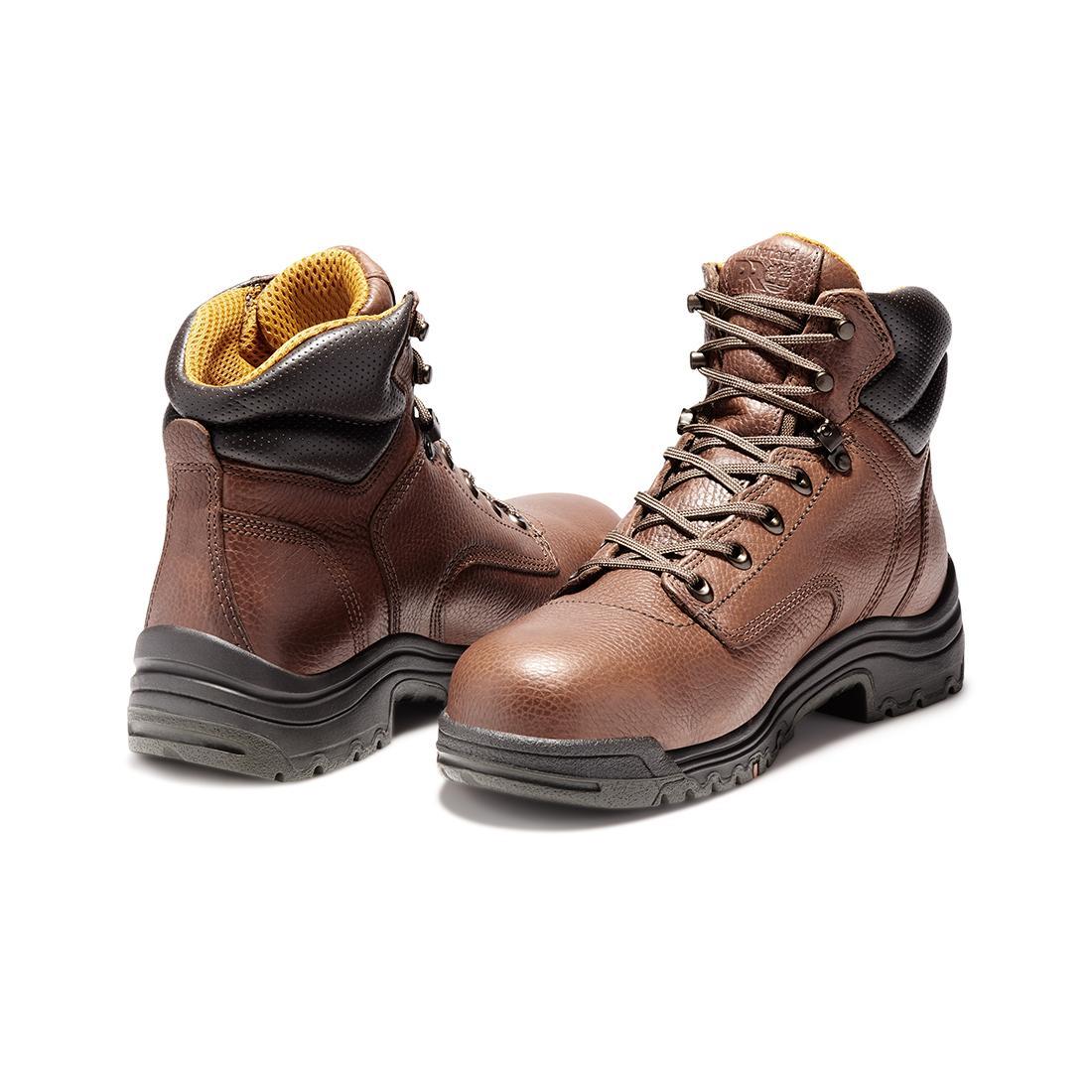 Timberland Pro Titan® 6-Inch Alloy-Toe Work Boot Brown Heel-Back View