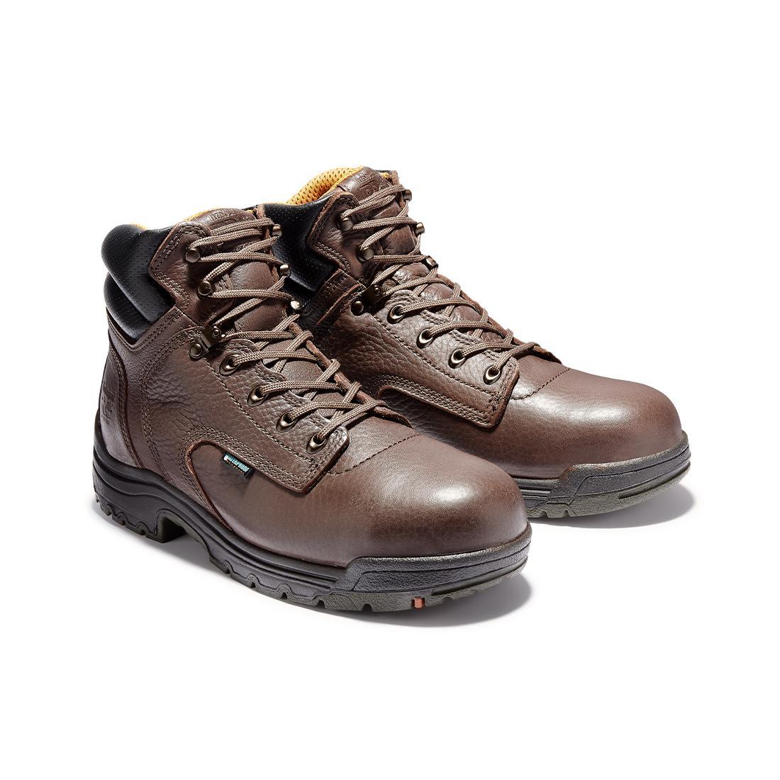Timberland Pro Titan® 6-Inch Waterproof Alloy-Toe Work Boot Brown Detail View